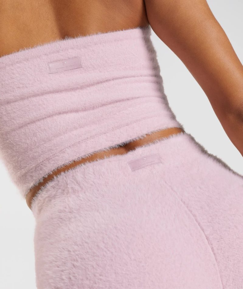 Women's Gymshark Whitney Eyelash Knit Shorts Pink | CA 786D0N